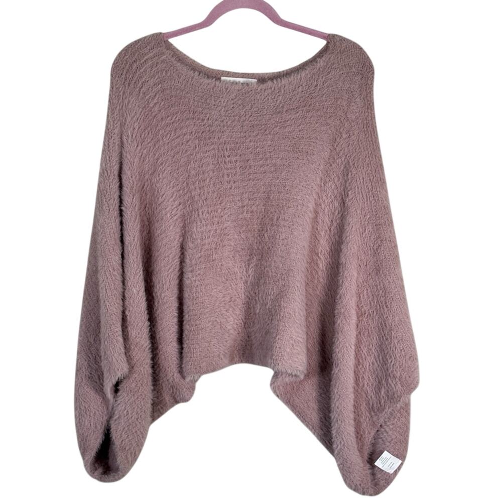 Mer Sea Pink Fuzzy Oversized Sweater Womens S/M Cozycore Slouchy Luxury Soft
